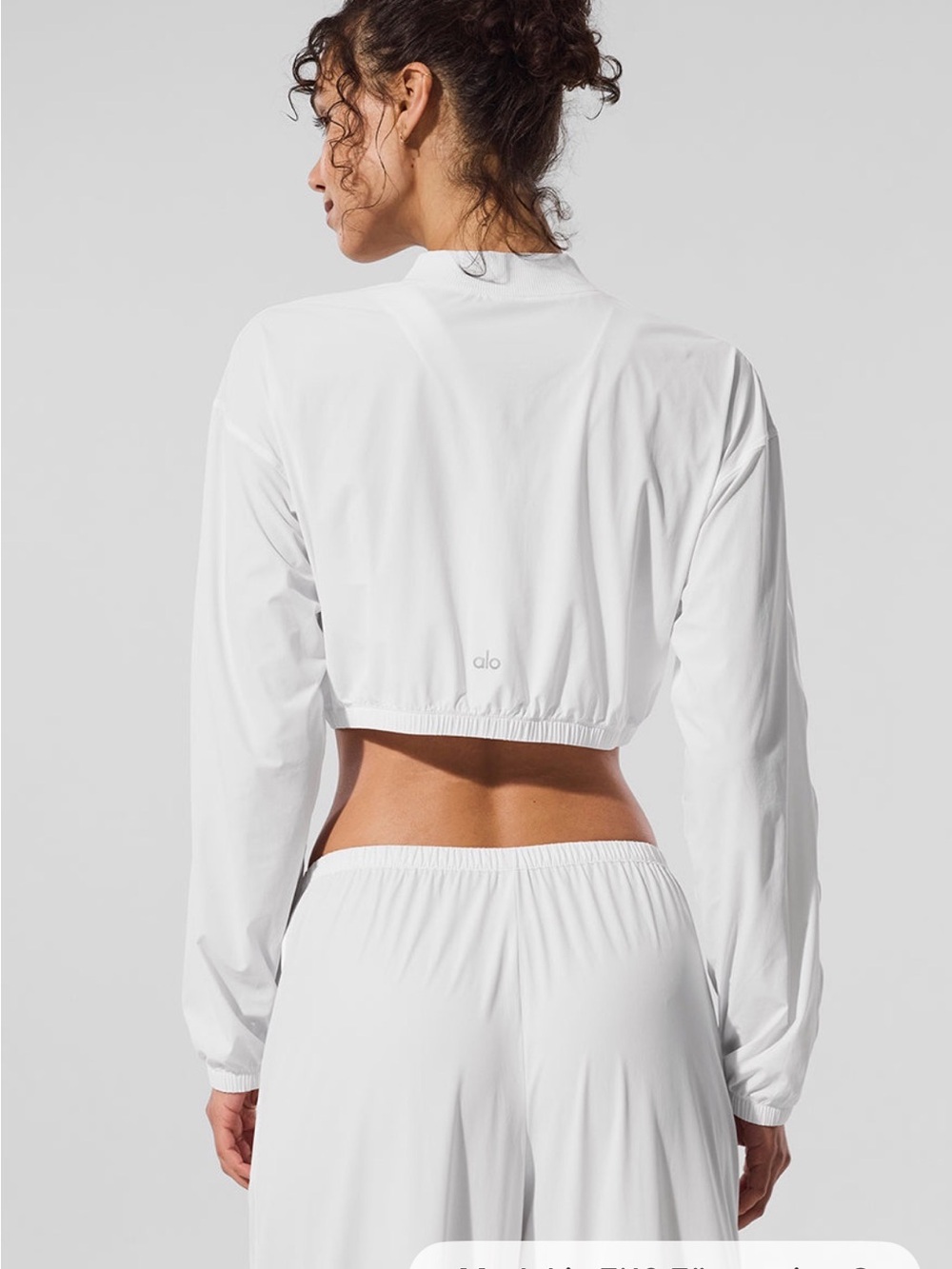 ALO Yoga Cropped Breezy Full Zip Cover Up- Seashell Blue - Picture 2 of 5